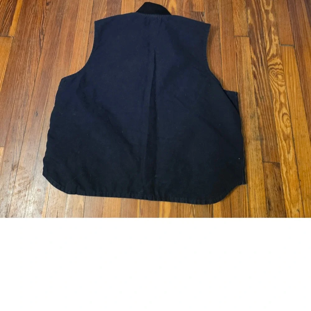 Carhartt VTG Sandstone Duck Vest Mens 2X Midnight Navy Quilted Insulated